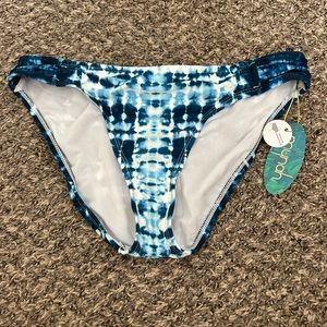 Women mynah blue white tie dyed Hipster bikini bottoms